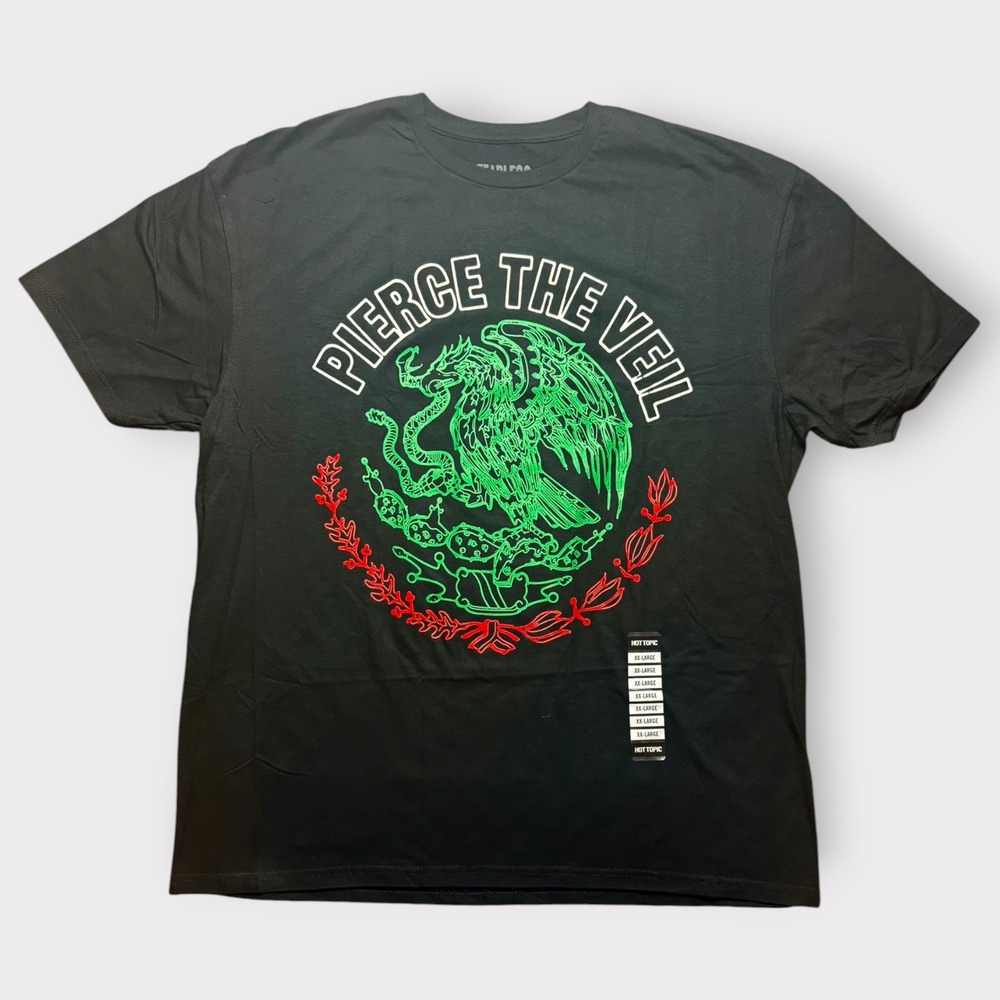 Pierce The Veil Mexican Eagle Logo Black T-Shirt Hot Topic Mens 2XL New